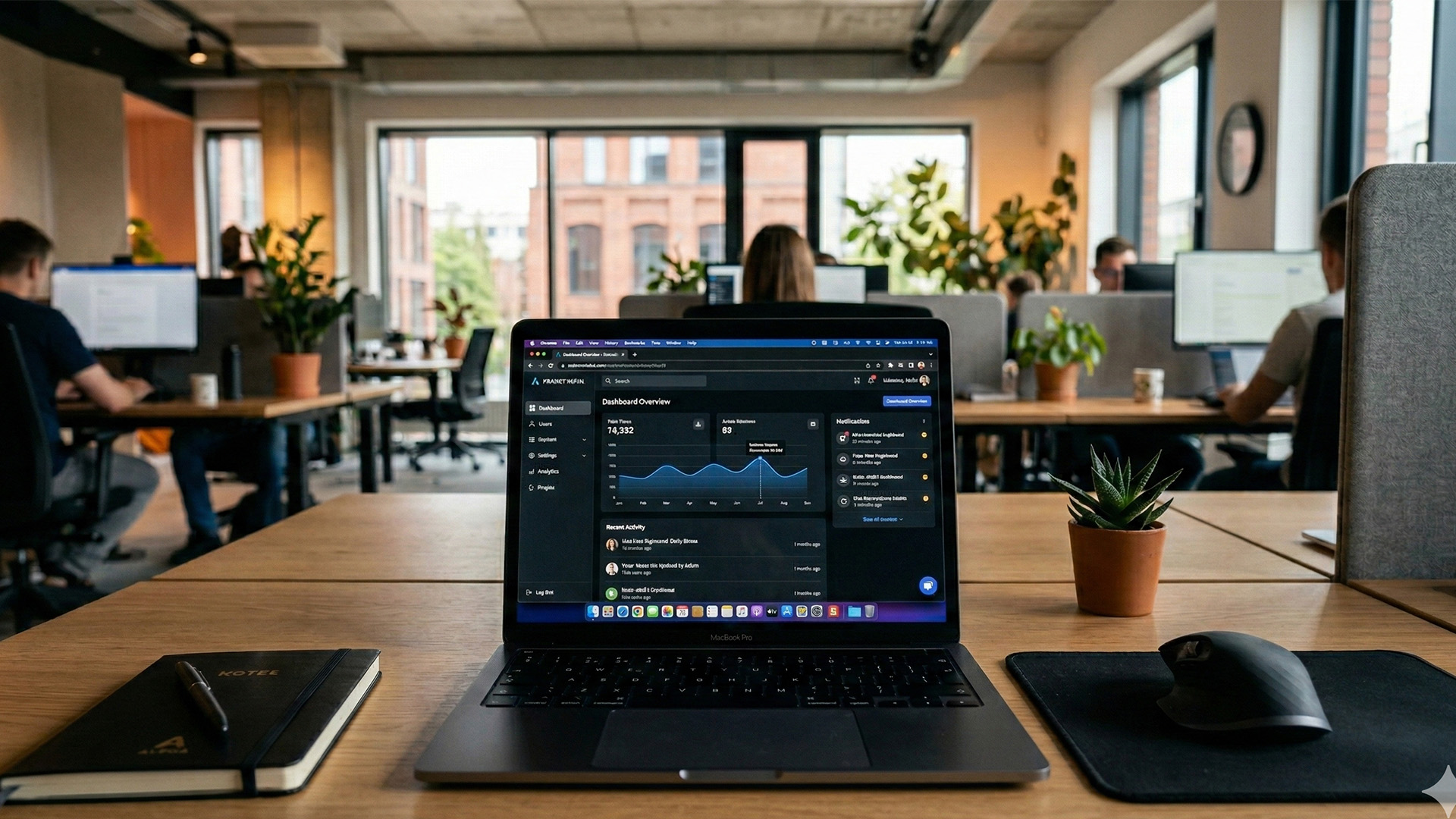 Przykład panelu administracyjnego strony internetowej używanego w biurze