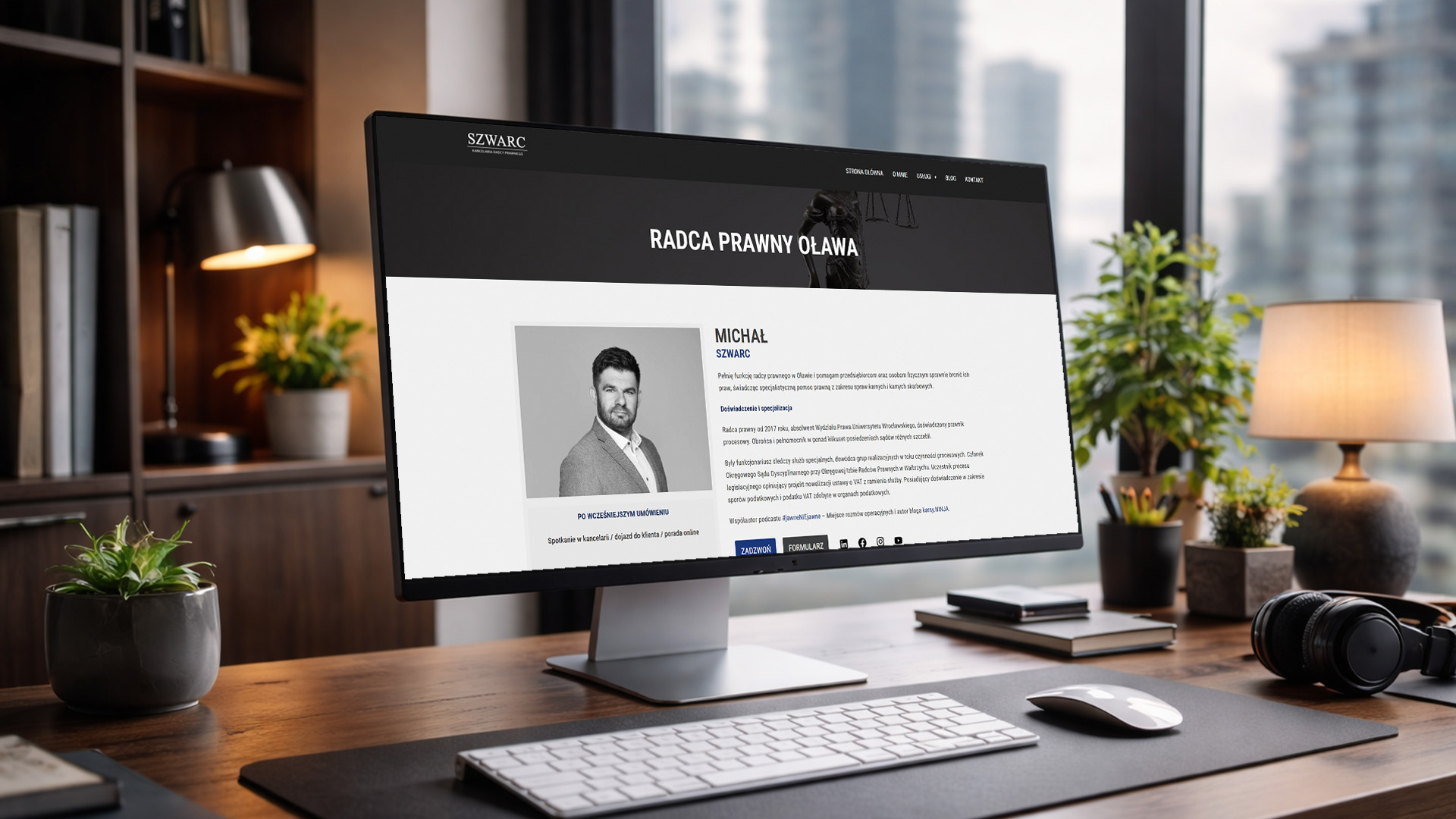 Mockup Kancelaria Szwarc - Strona Internetowa Radcy Prawnego w Oławie