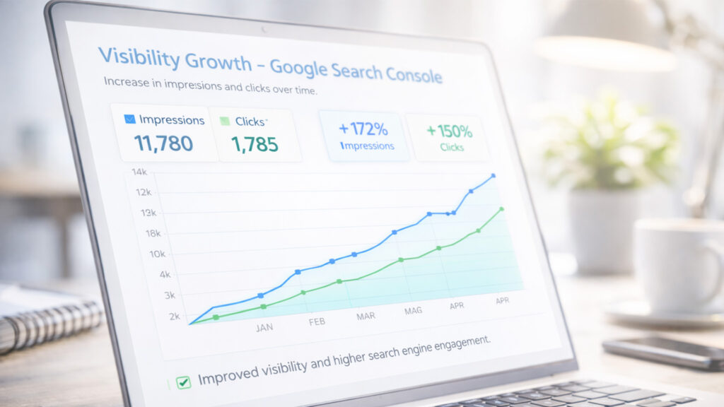 Analiza efekt&oacute;w pozycjonowania strony internetowej w Google Search Console
