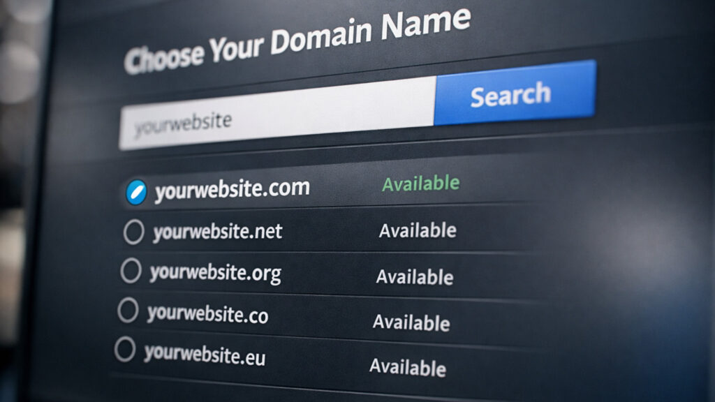 Wyb&oacute;r nazwy domeny i założeń do stworzenia strony internetowej